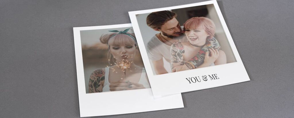 Två kärleksfulla foton med romantiska motiv och texten 'YOU & ME'.