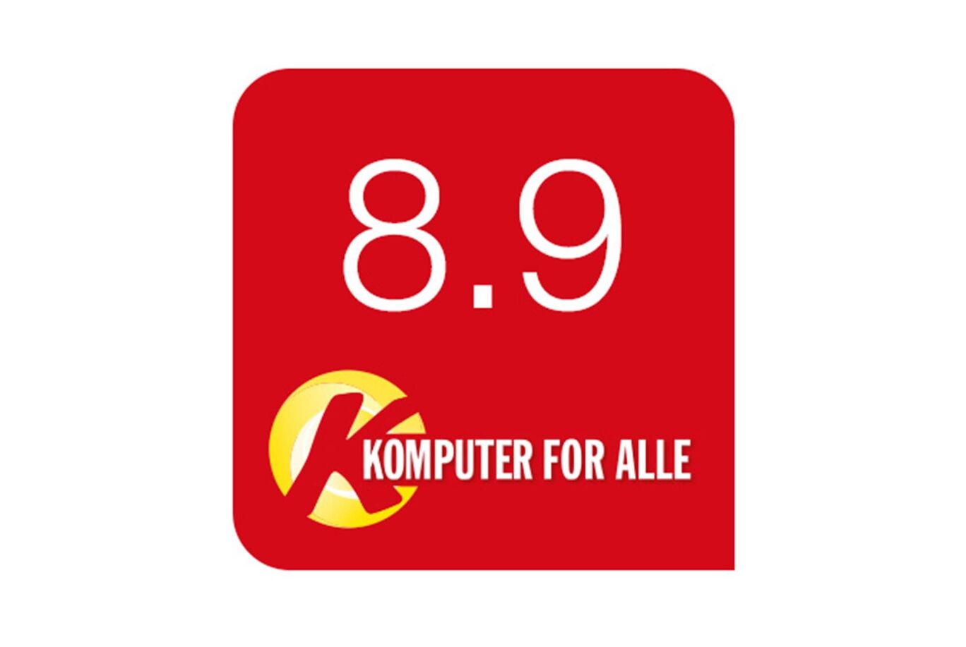 Logotyp från K för datorer för alla med betyg 8.9