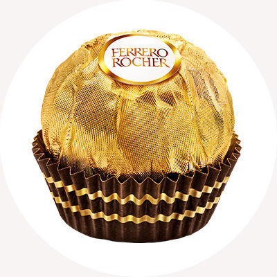 Läcker Ferrero Rocher pralinen i guld förpackning