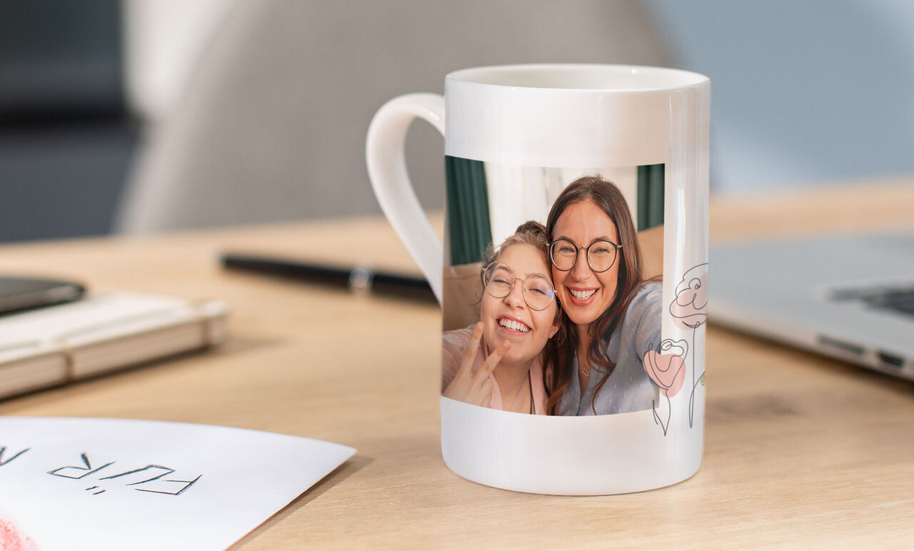 Mugg med personliga foton och kärleksfull design som behåller minnen