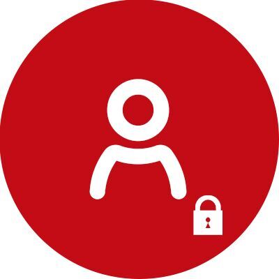 Symbol av en skyddad användare med hänglås.