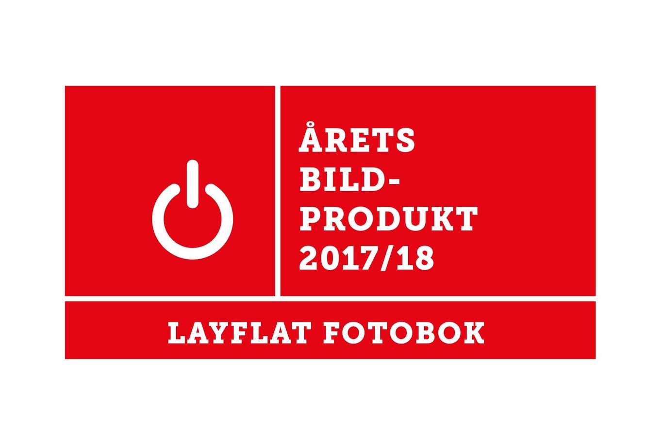 Utmärkelse för bästa bildprodukt 2017/2018 med en symbolisk strömbrytare.