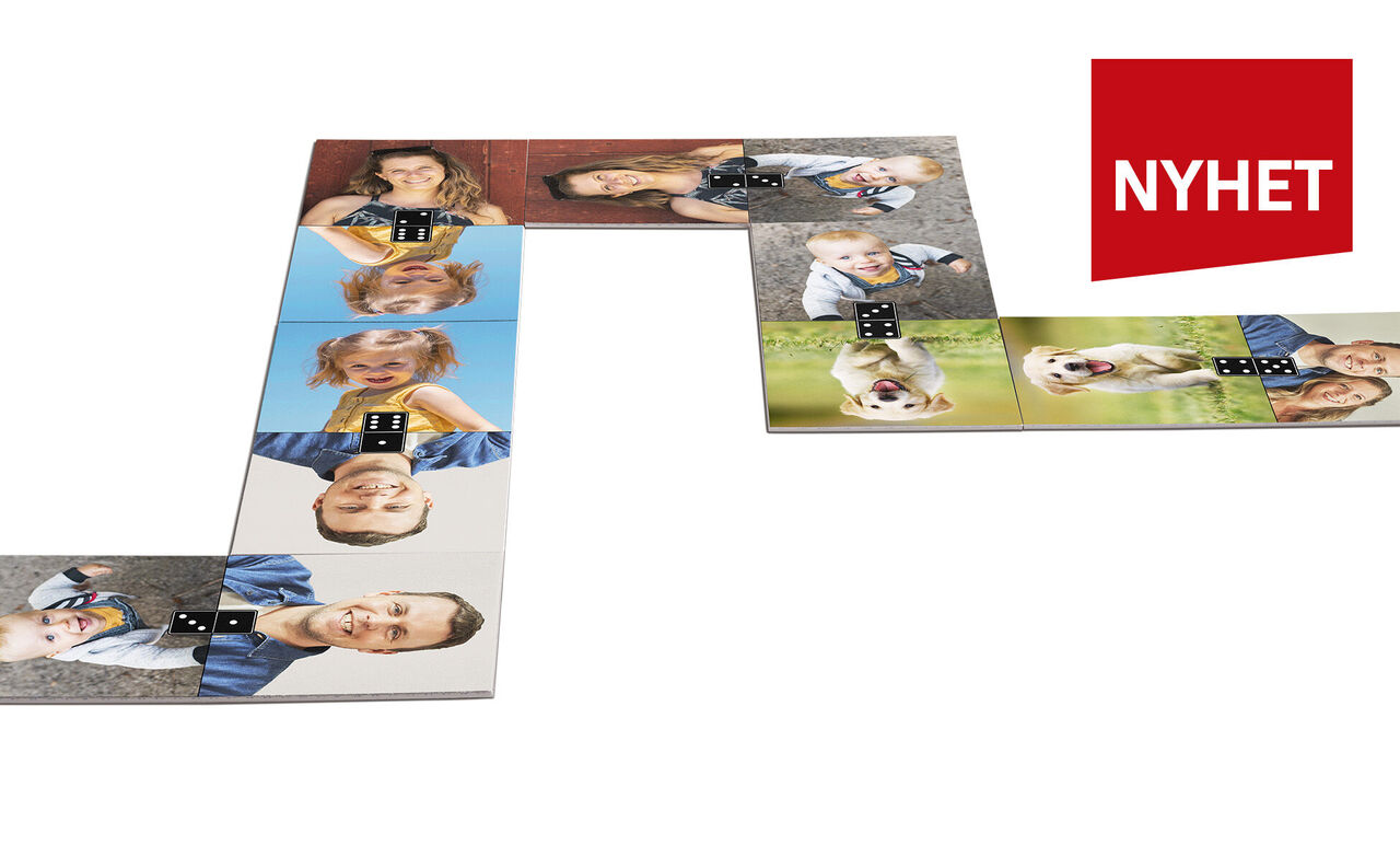 Ett pussel med familjebilder som visar kreativa minnen. CEWE Pussel